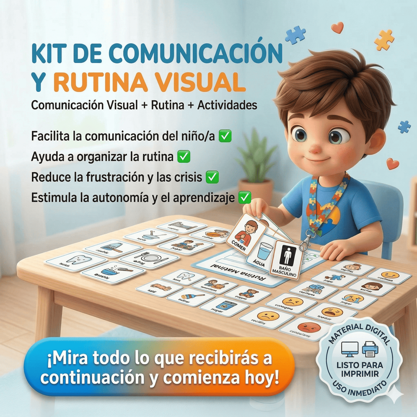 Kit de comunicación y rutina visual +5 bonus (TDAH)